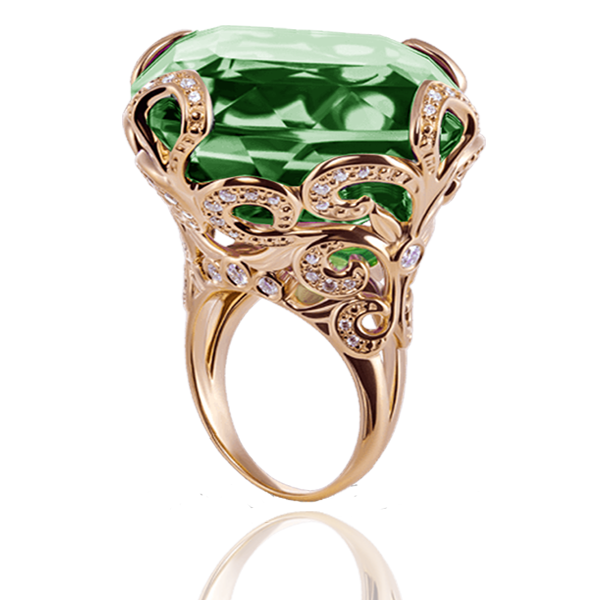 Cocktail ring "Emerald Queen"