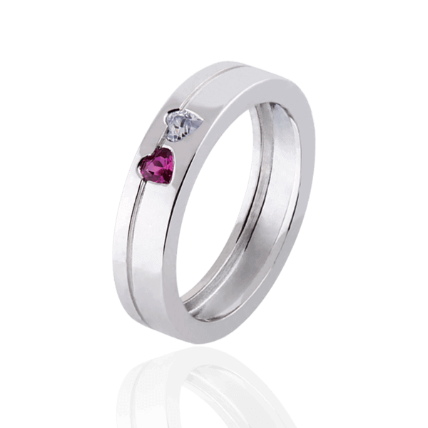"Hearts" with diamond and ruby (woman