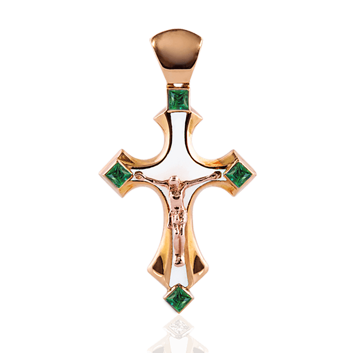 “Solomia” cross with emeralds