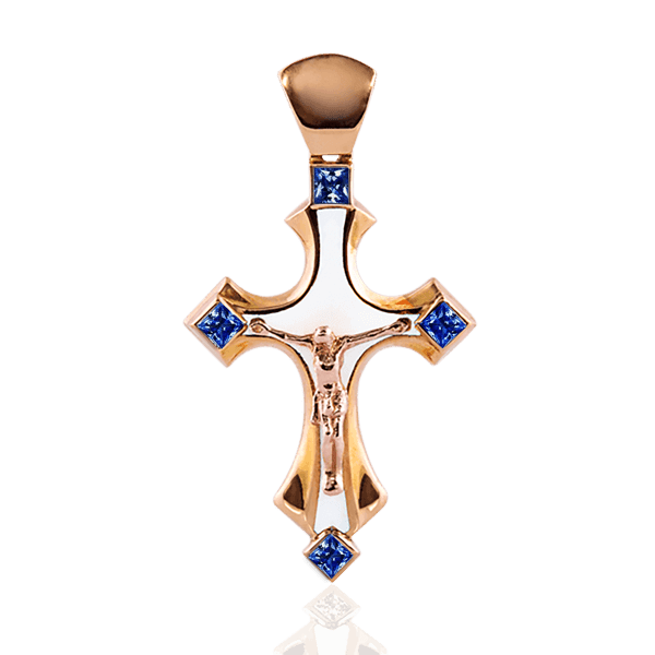 “Solomia” cross with sapphires