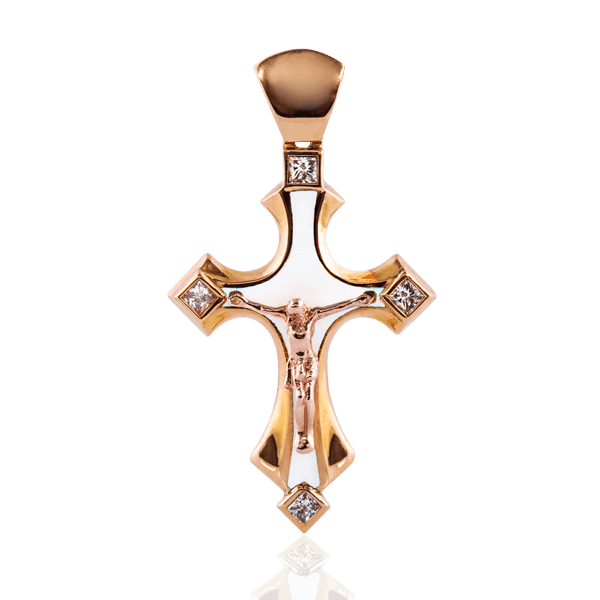 Child’s cross "Solomia" with diamonds