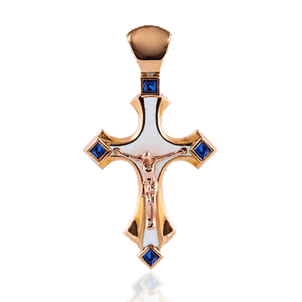 “Solomia” cross with sapphires