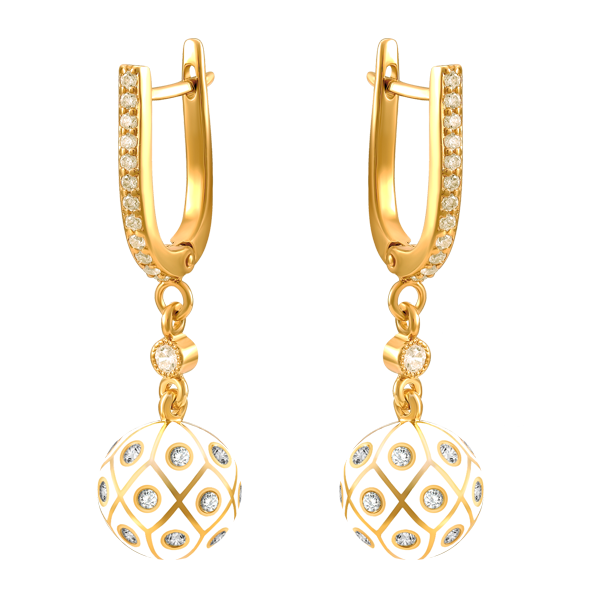 "Alba" (white) gold earrings